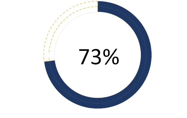 73% donut graph